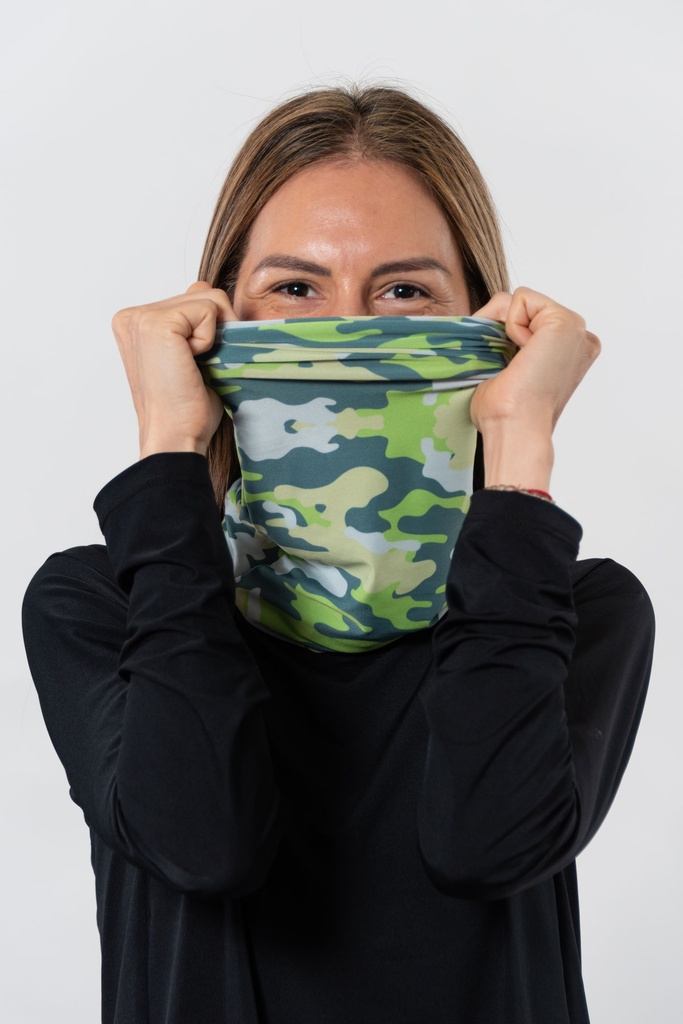 Cuello Camuflado Oliva Microfibra